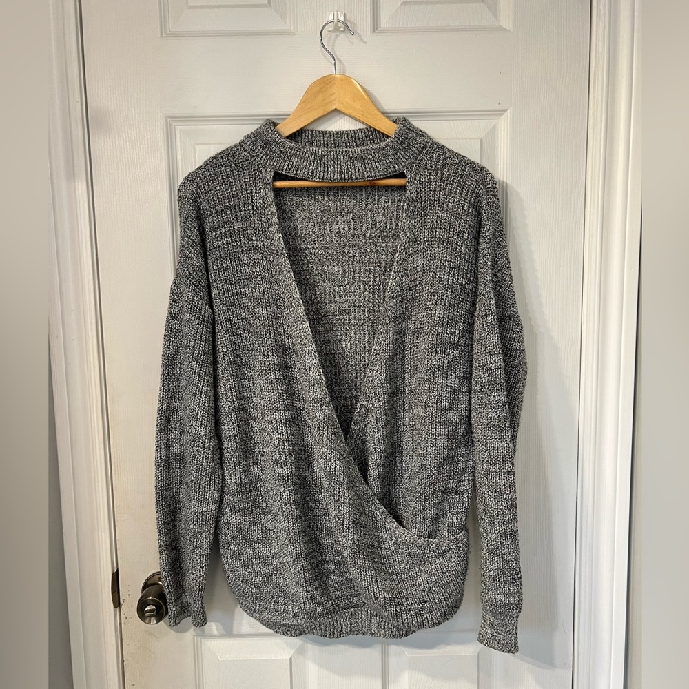 ASOS Grey Slouch Open Back Sweater